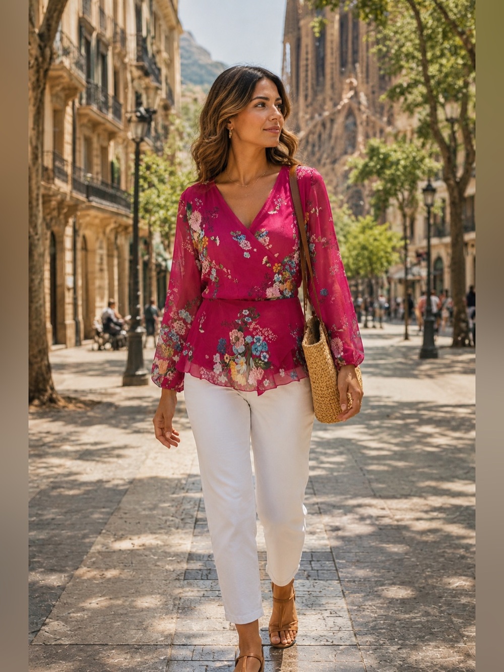💜Sweet Pea Pink Floral Tunic Top - Picture 11 of 11